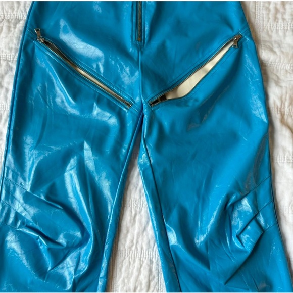 I.AM.GIA Isla Patent Zip-Front Pant blue leather - Picture 3 of 7